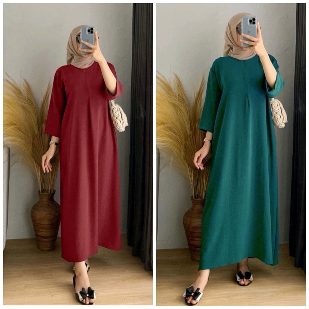 GAMIS / BAJU GAMIS / BAJU MUSLIM / BAJU DRESS GAMIS / GAMIS WANITA CRINCLE AIRFLOW / GAMIS MAXI WANI