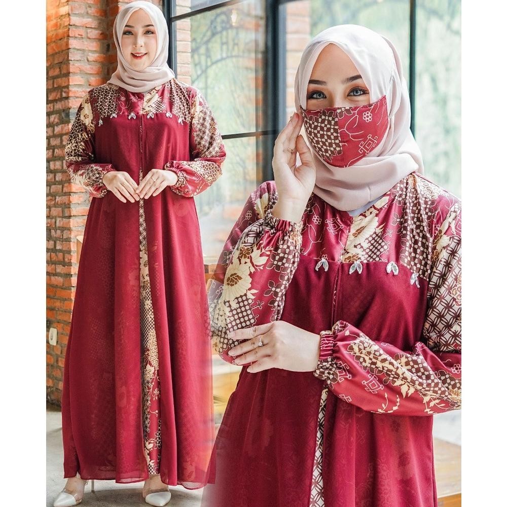 Warna Warni Brand Gamis Grasia Maxi motif mix ceruty import Fashion Wanita Muslimah Dress Trendy/baj