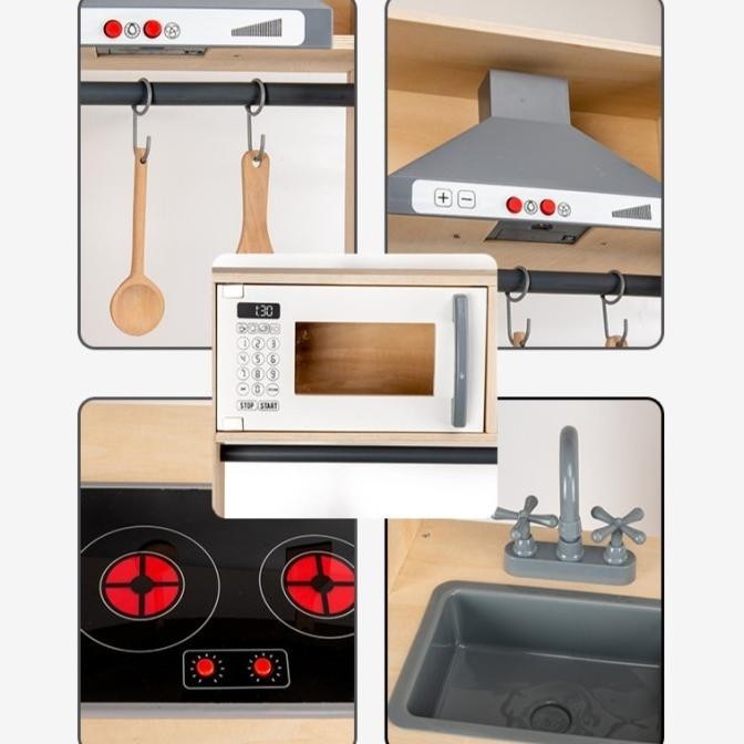 Wooden Kitchen Set Toys Kids Nomina Mainan Masak-Masakan Anak Zinnetajingga