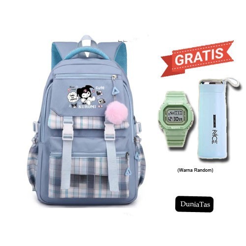 Marwa - Tas Ransel Sekolah Anak Sd Perempuan Kuromi Set Terbaru