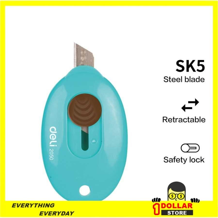 

$1 Deli Pisau Pembuka Paket Mini Cutter Retractable Safety Lock