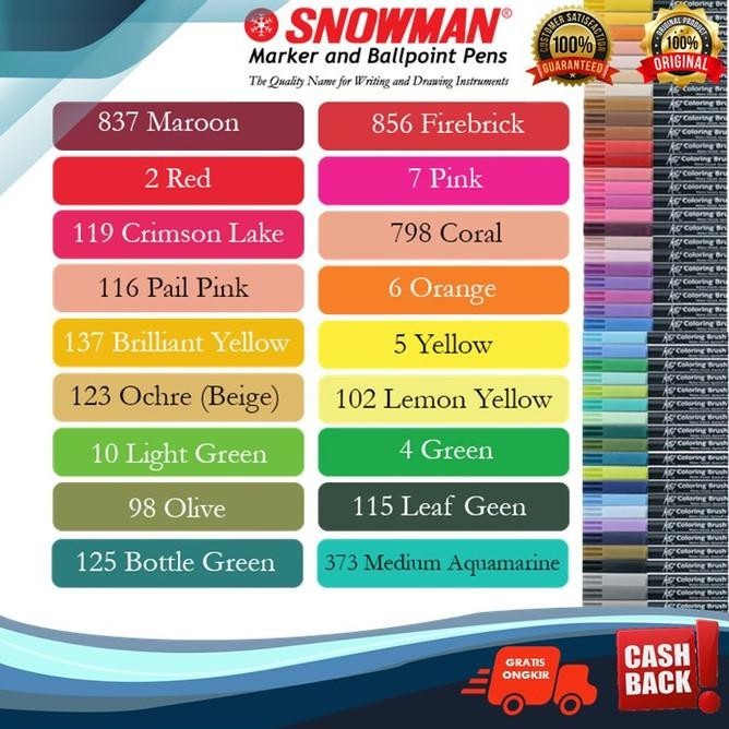 

Brushpen Pulpen Kuas Snowman Set 36 Warna Spidol Kuas Bulu Jakarta |Murah