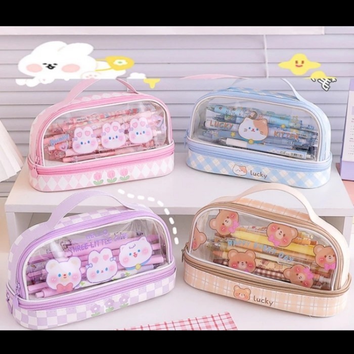 

Kotak Sil Anak Soft Cute Cartoon Cil Case Pin Bros Boneka Lucu