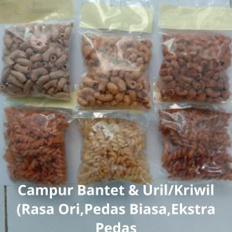 

6pcs Cemilan Makaroni Bantet dan Makaroni Kriwil,Uril (Campur)