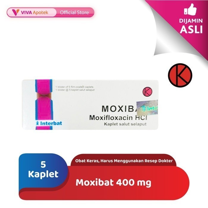 Moxibat 400 mg / Moxifloxacin / Antibiotik (5 Kaplet)