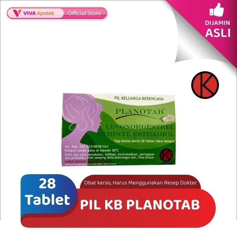 Pil KB Planotab / Kontrasepsi Oral (28 Tablet)