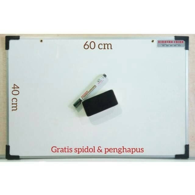 

Papan Tulis Putih/ White Board 60X40 + Spidol Dan Ghapus