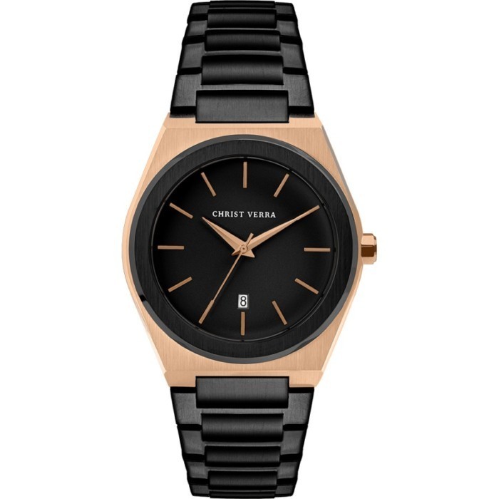Jam Tangan CHRIST VERRA Pria Original CV 10985G-18 BLK