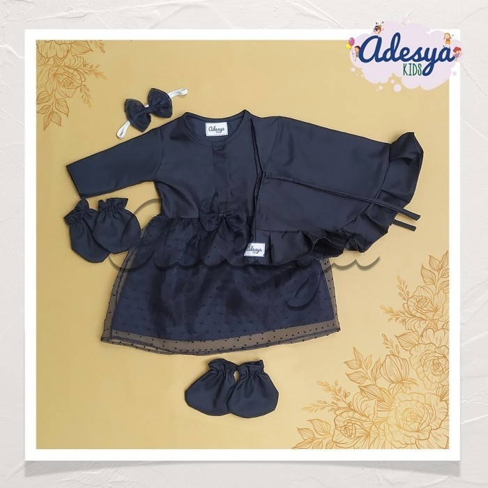 promo Baju muslim bayi perempuan/gamis newborn Navy