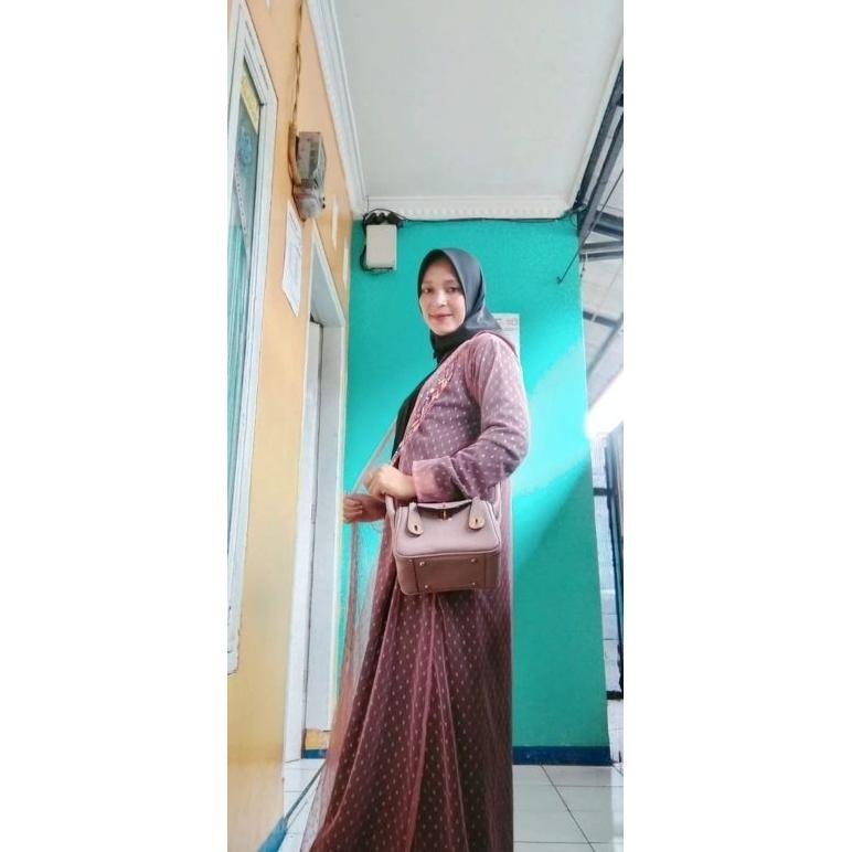 Flash Sale Nuri Outer Tile Dot | Outer Abaya | Long Outer Diskom