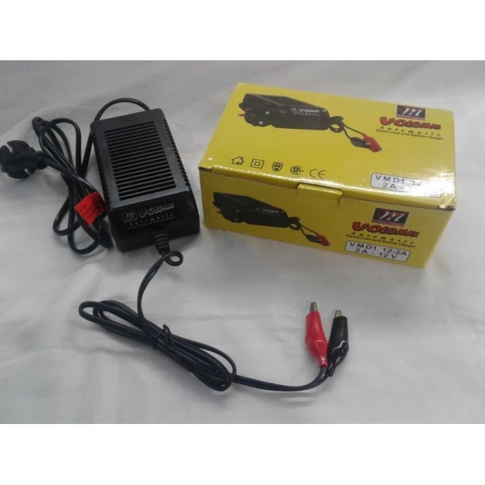 VOLOMAX Battery ChargerVMD 12- 2A(12V-2A) utk cas aki kering 6.7-20Ah