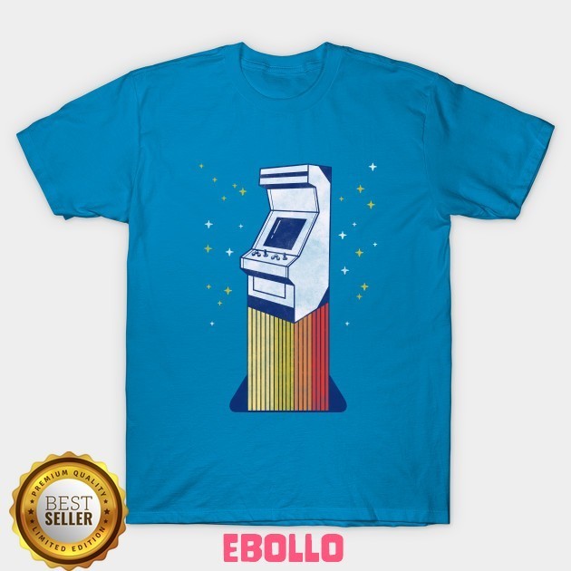 Baju Kaos Tshirt Retro Rainbow Arcade Game Distro Cotton Combed Premium Kaos Pria Wanita Anak