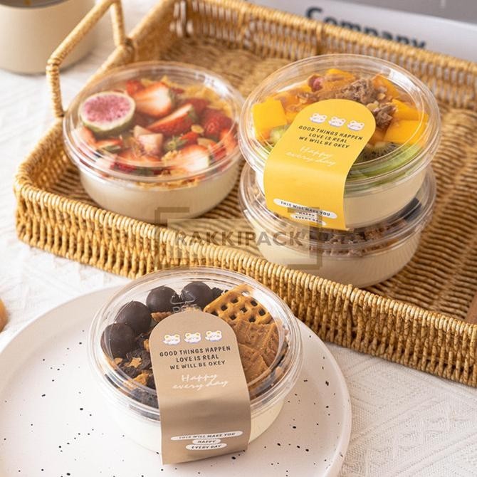 ```````] 10pcs kotak mika bulat tempat box dessert kue cake