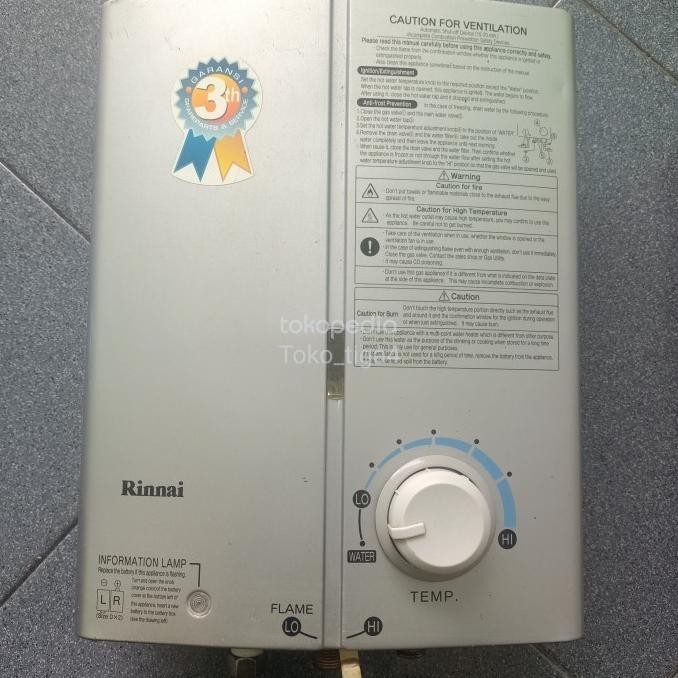 Pemanas Air Gas Rinnai REU-55RTB, Kapasitas 7 kg, Warna Perak