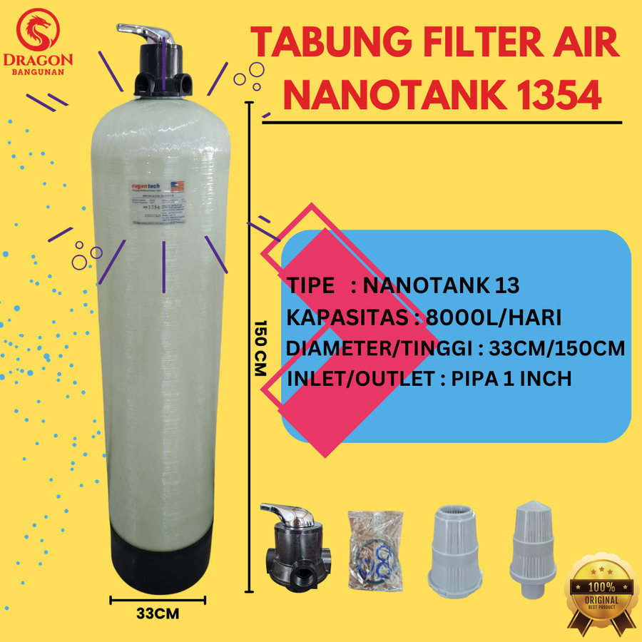Tabung Filter Air Eugentech 1354 - Tabung Filter Air FRP 13 inchi - Ambil Di Toko