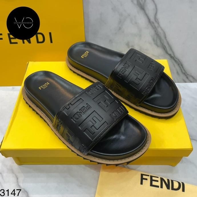 Sandal Slop Kulit Pria Casual Import / Sendal Slide On Pria Branded  Jayasentosa07