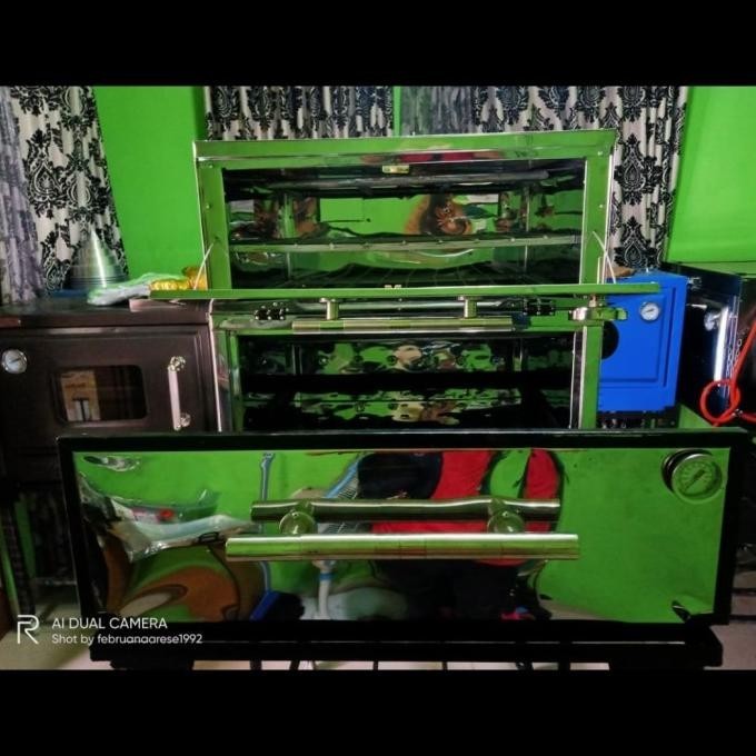 Oven Gas Kue + Lapis Legit Stenlis 75X60X70 (Multi Fungsi)+Termometer