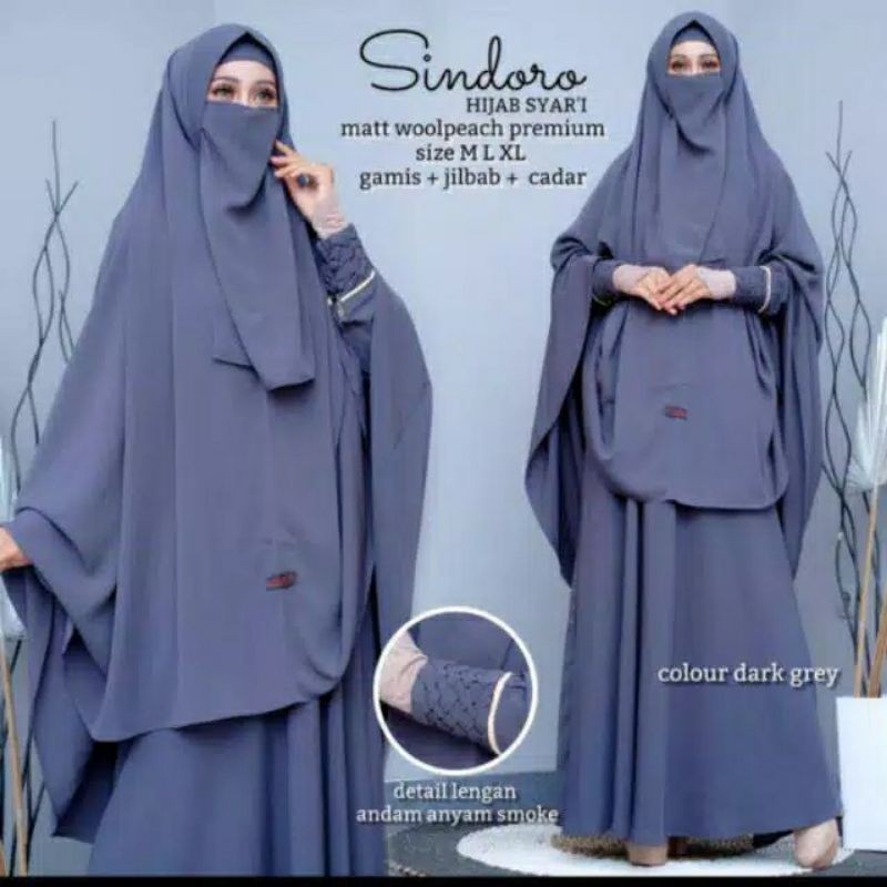 NEW PREMIUM DAILY HIJAB SINDORO Gamis polos set jilbab syari wolfis premium busui set cadar size M L
