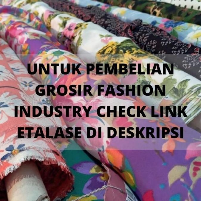 

Kain Print Bunga Sutra / Woolpeach /Mosscrepe - Irish Flower (Per 0,5) Original