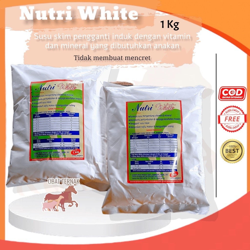 VITAMIN NUTRIPLUS HEWAN KESAYANGAN NUTRI WHITE 1KG SUSU HEWAN TERNAK