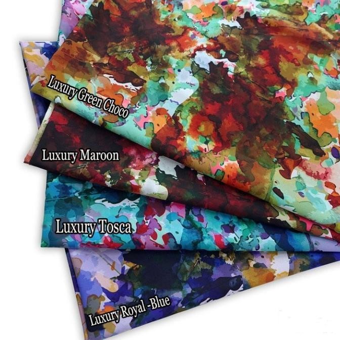

Kain Print Bunga Sutra / Woolpeach - Luxury Blues (Per 0,5 Meter) New Sale