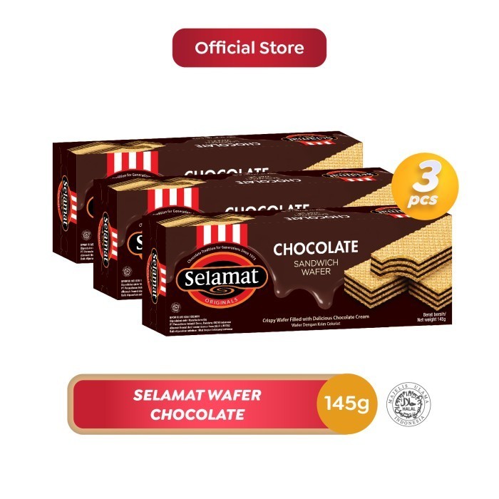 

BERGARANSI Selamat Wafer Chocolate 145 g - 3 pcs