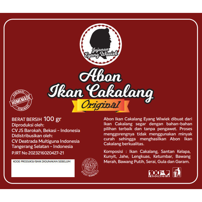 

BERGARANSI Abon Ikan Cakalang Merek Jajanan Eyang Wiwiek (berat bersih 100 gr)