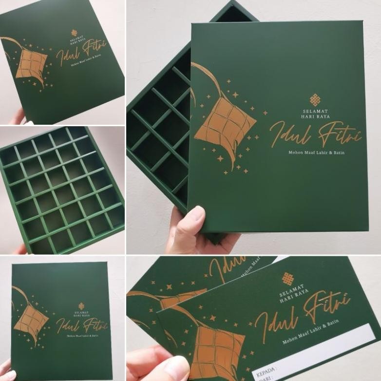 

Ready>>> Dus Idul Fitri Nastar Bulat Sekat 30 Uk. Sekat 3.5X3.5X3.5 Cm " Ketupat " ( 1 Pack Isi 5 Pcs Dus & Ucapan )
