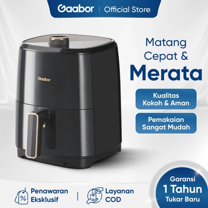 Gaabor Air Fryer 4L Pengorengan Tanpa Minyak Low Watt