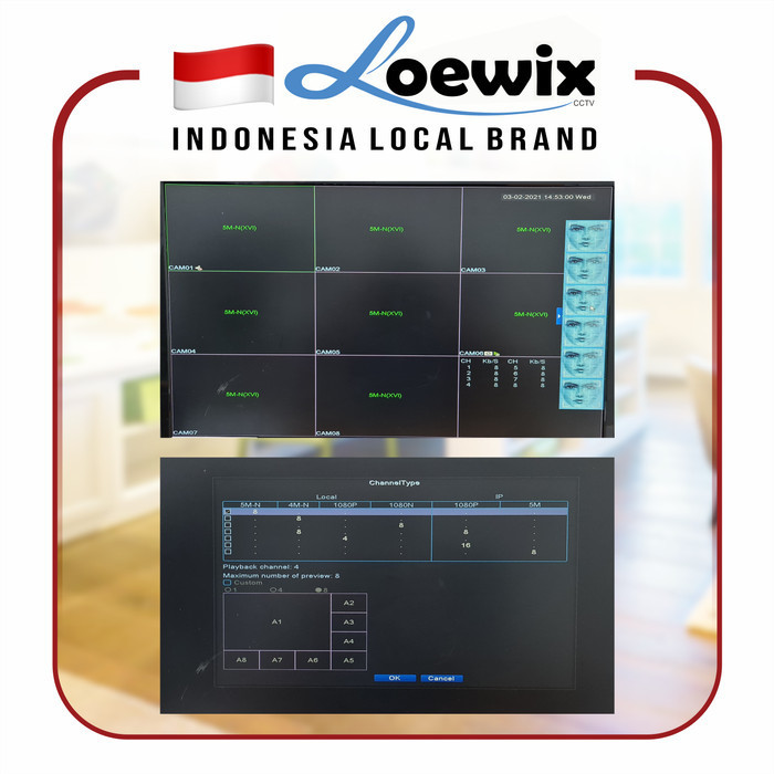 Loewix 5 Mp Dvr 8 Channel Lx-9508 8Ch Xmeye Full Channel 5Mp 6:1