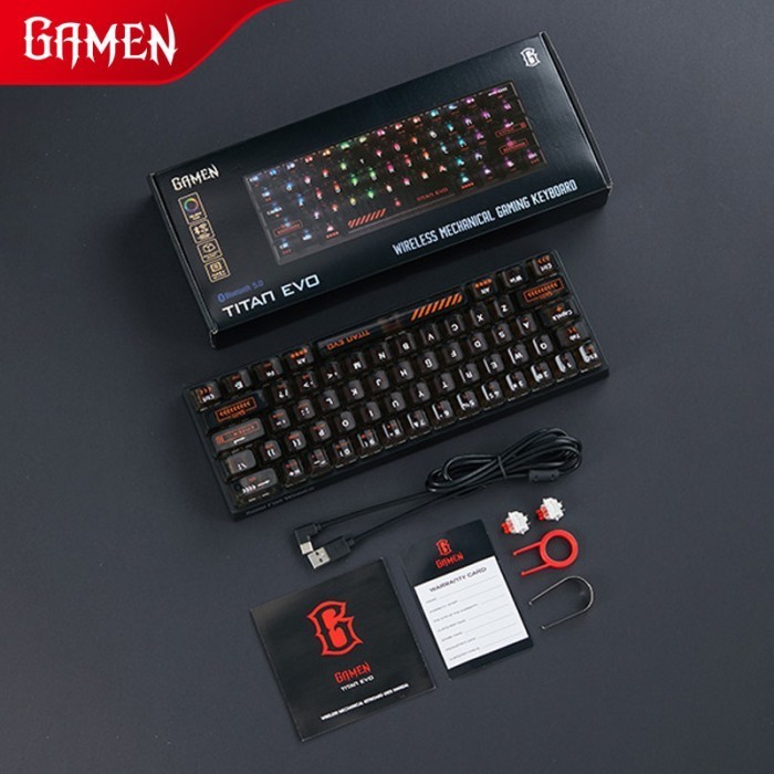 Gamen Titan Evo Mechanical Keyboard Rgb Light Wireless Garansi 1 Thn