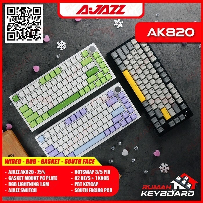 Mechanical Keyboard - Ajazz Ak820 Gts Rgb - 75% - Wired - Gasket Mount