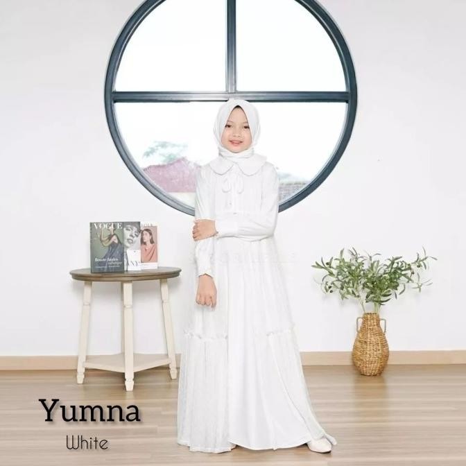 Baju Muslim Gamis Anak Perempuan 9-12 tahun Tile Dot Dress Anak Yumna