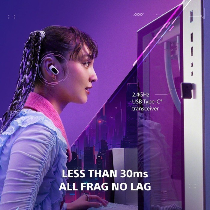 Sony INZONE Buds Earbud Gaming Aktif dengan ANC dan IPX4 - Putih|Hitam