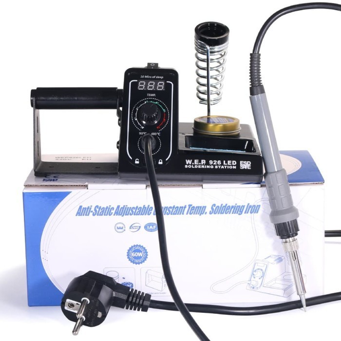 Wep 926 Led Soldering Staion + Dudukan Solder + Pembersih Tip