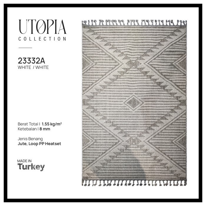 Karpet Anyaman Minimalis Bermotif Import Turki 160X230 - Utopia