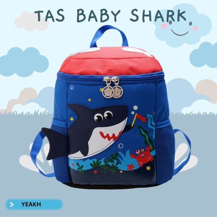 Tas Ransel Sekolah Anak Baby Shark Laki Laki Perempuan Tk Sd