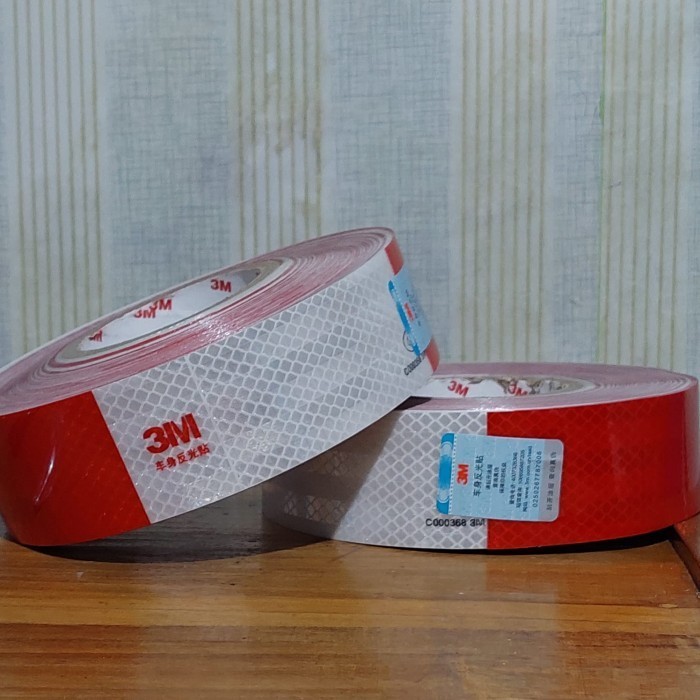 Update Scotlite reflective grade 3m-stiker merah putih 3m 2"x45 mtr