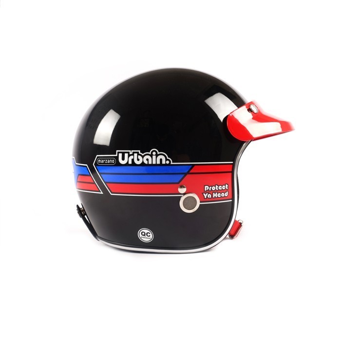 Urbain Helm Retro New Grand Hitam Pria Astro