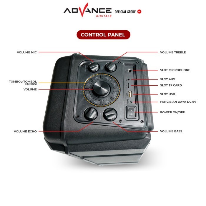 Speaker Meeting Portable Advance K6D 6,5 Inch Bisa Di Charger Ulang