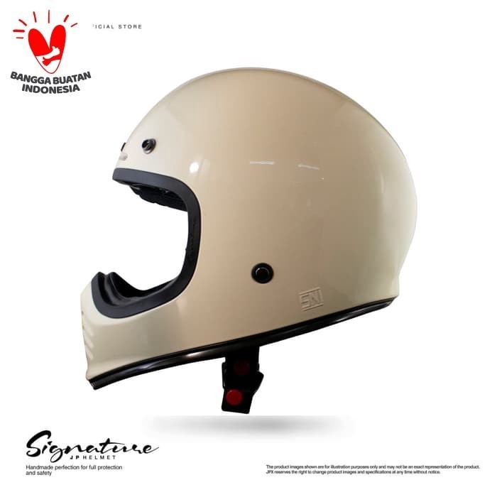 Helm Jp Retro Signature Solid White Cream Gloss/Black