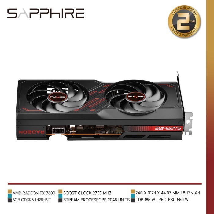 Sapphire Pulse Amd Radeon Rx 7600 8Gb