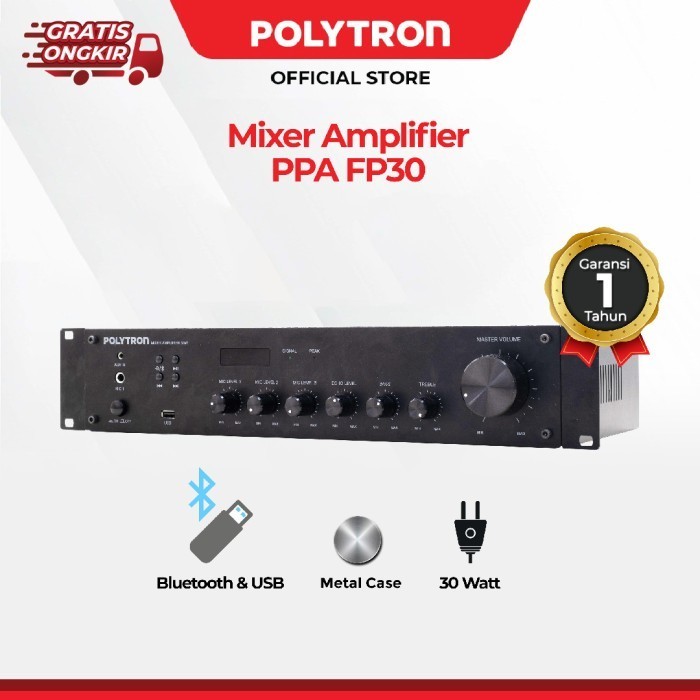 Polytron PPA FP30 Mixer Amplifier 30 Watt - Dual Function High/Low Impedance, Multiple Input