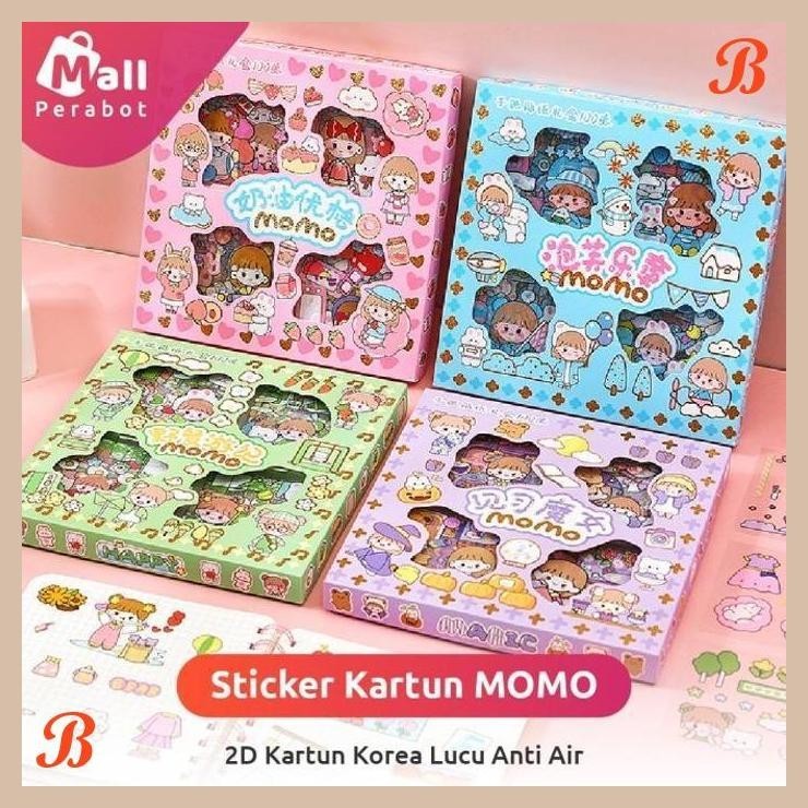 

| MPB | 100 PCS STIKER MOMO MOTIF KARTUN KOREA LUCU DEKORASI ANTI AIR TEMPELAN