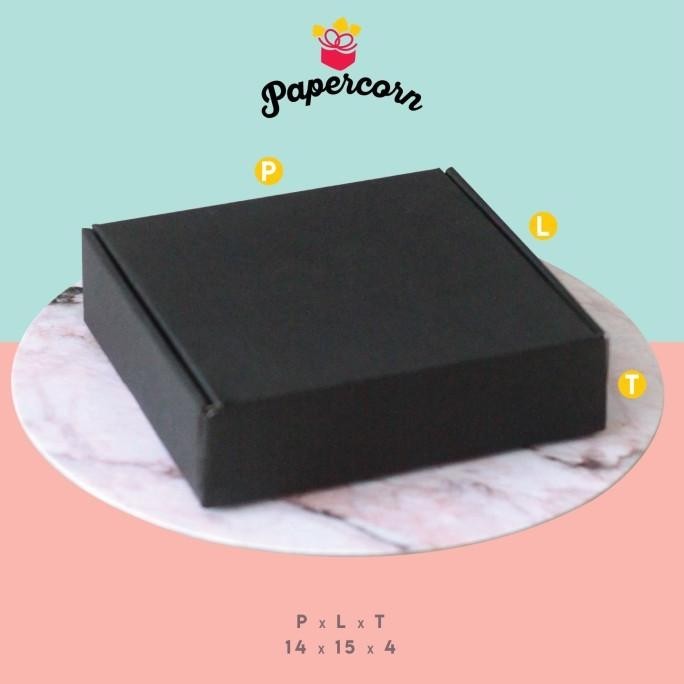 BOX PIZZA HITAM 15x15x4 cm - Gift Box Souvenir pizza style hitam