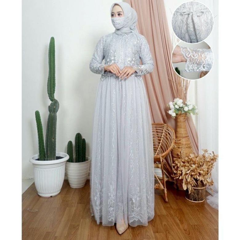 MAUDY GAMIS BARU BRUKAT PREMIUM FULL LAYER DEPAN DRESS SERAGAM PESTA KONDANGAN REMAJA DEWASA WANITA 