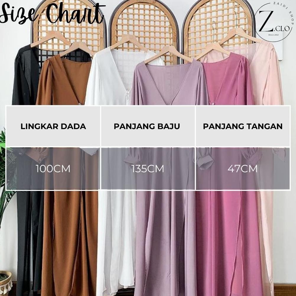 AMELIA DRESS OUTER PANJANG CERUTY MEWAH TERMURAH | LONG OUTER POLOS KEKINIAN LENGAN PUFFY TERLARIS H