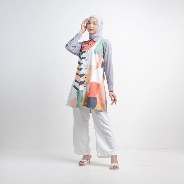 Baju Tunik Wanita Printing Toyobo Motif Helia