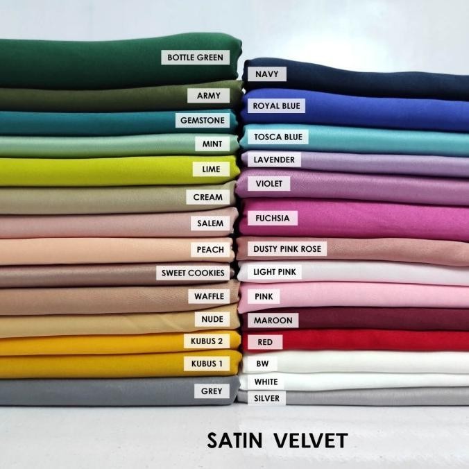 

New Kain Satin / Sateen Veet Per 0.5 Meter Pengiriman Cepat