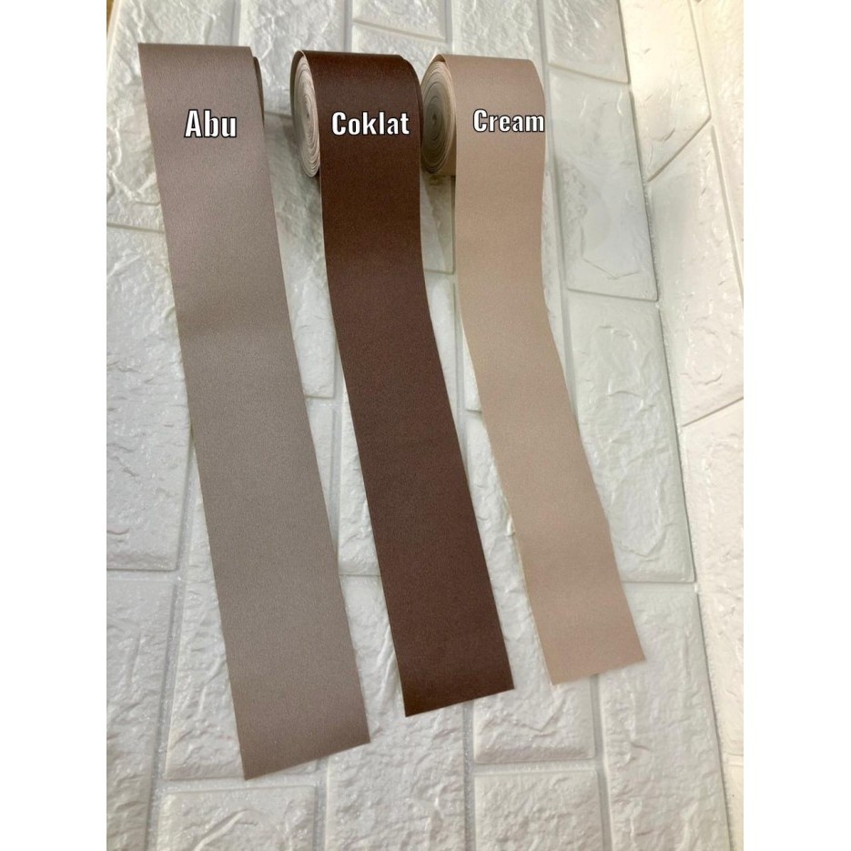 Wallpaper Dinding Border List Polos Coklat Cream